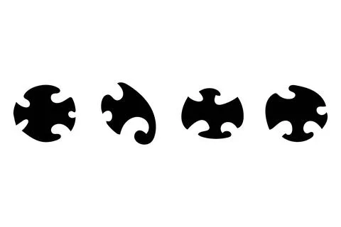 Simple puzzle pieces set design Stock Illustration