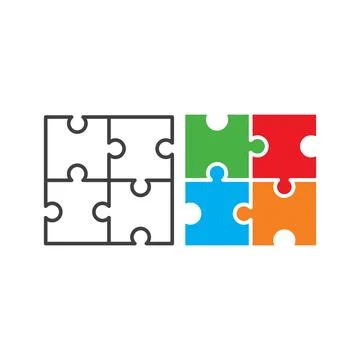 Simple puzzle. Vector icon template Stock Illustration