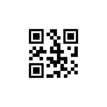 Simple QR code on white background. Represents data encryption, digital acc.. Stock Illustration