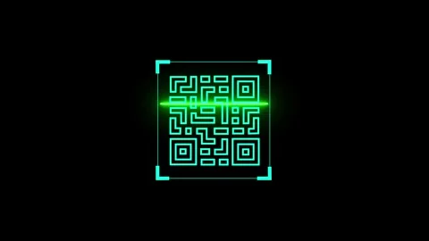 Simple QR scanner symbol with flickering effect. Stock-Footage 334127561