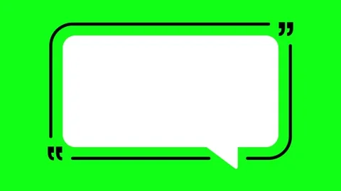 Simple Quote Box Animation on Green Screen Background in 4K, Chat Bubble Vi.. Stock Footage 309525055