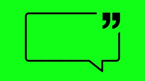Simple Quote Box Animation on Green Screen Background in 4K, Chat Bubble Vi.. Stock Footage 309525061