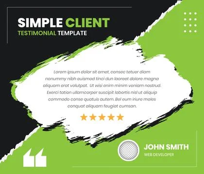 Simple quote, client review and customer feedback social media template Illustration