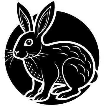Simple Rabbit Head Profile Icon Vector Illustration Stock Illustration
