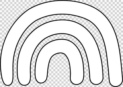 Simple Rainbow Outline Doodle Hand Drawn Stock Illustration