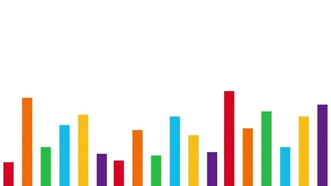 Simple rainbow sound equalizer animation on white background Stock Footage 307660293