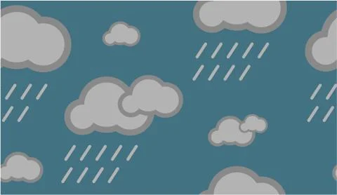 Simple Rainy Sky Seamless Vector Pattern or Seamless Vector Background イラスト素材