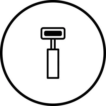 Simple Razor Icon in Circle for Shaving and Grooming with Clean Aesthetic D.. Illustration