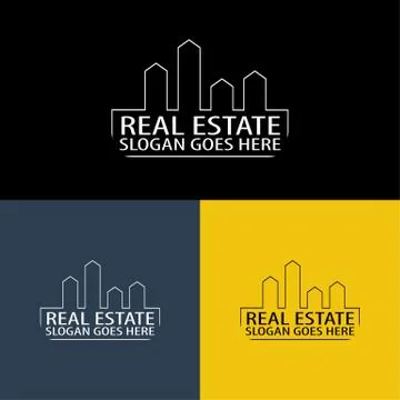Simple Real Estate And Construction Logo Illustrazione stock