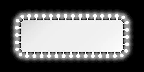 Simple Rectangle Banner with White Lights Stock Illustration