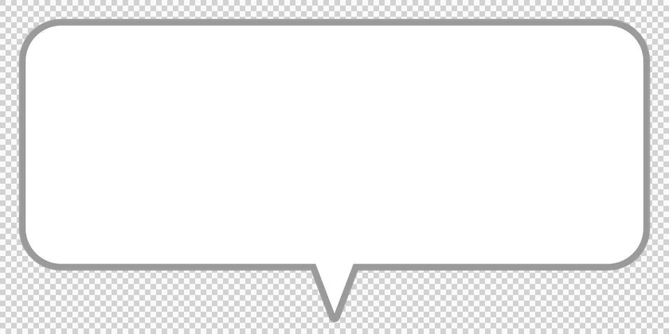 Simple rectangle speech balloon with rounded corners Stock Illustration