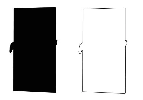 Simple rectangular door frame symbol vector Stock Illustration