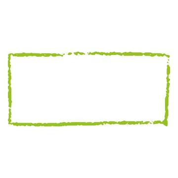 Simple rectangular frame with chalk texture, green color. Ilustración de archivo