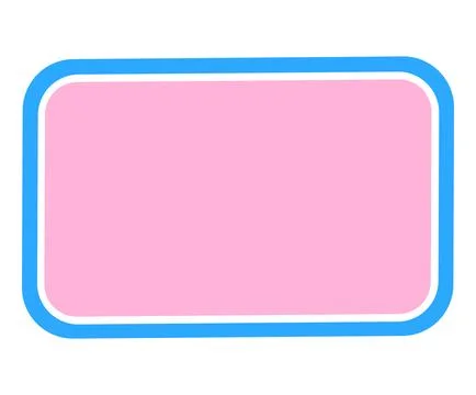 Simple rectangular frame with pink center and blue border. Stock Illustration