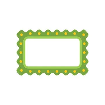Simple rectangular frame with wavy border and yellow dots, ideal for adding a Stock Illustration