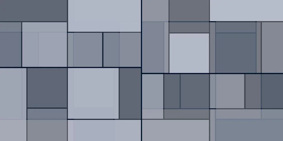 Simple Rectangular Tiled Frames of Various Sizes, Colored in Shades of Grey.. 스톡 일러스트