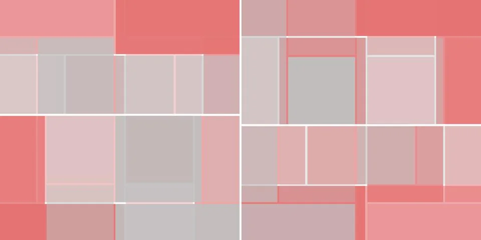 Simple Rectangular Tiled Frames of Various Sizes, Colored in Shades of Purp.. Stock Illustration