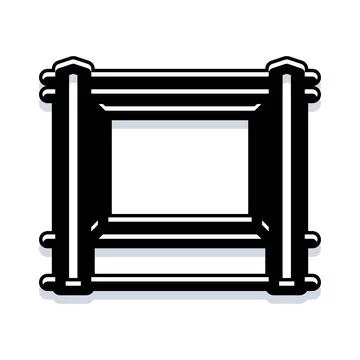 Simple rectangular window frame border icon Illustrazione stock