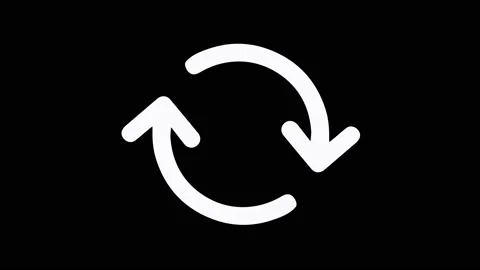 Simple Recycle icon animation. Refresh button. Alpha channel, 4K Stock Footage 140674292
