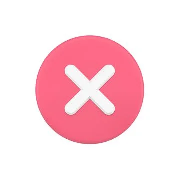 Simple red 3d cross icon button vector illustration Stock Illustration