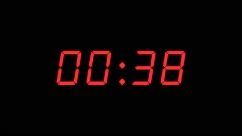 Simple Red and Black 45 seconds digital alarm clock countdown timer Vídeos de archivo 232972962