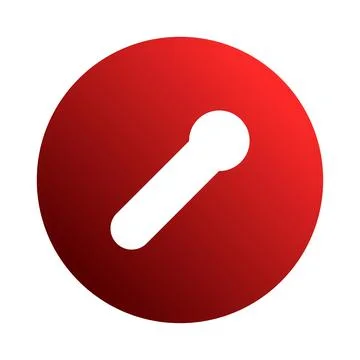 Simple red and white microphone icon illustration for graphic design projec.. Stock Illustration