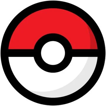 Simple red and white Pokemon logo. EPS8 Stock Illustration