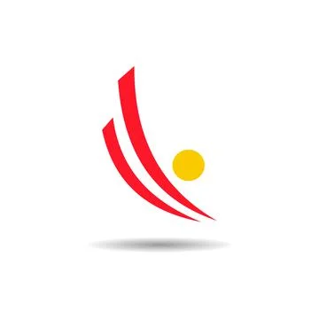 Simple red and yellow logo sign inspiration. Stock Illustration