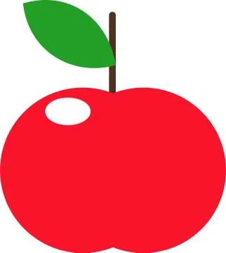 Simple red apple concept. Vector icon. Stock Illustration