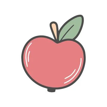 Simple red apple hand drawn illustration Stock Illustration