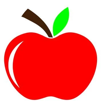 Simple Red Apple Vector Icon Design in Editable EPS Format Stock-Illustration