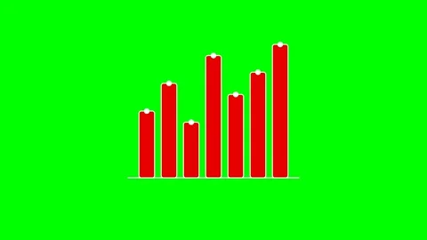 A simple red bar chart visualization set against a vibrant green screen bac.. 스톡 동영상 340267964