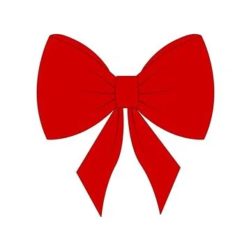 Simple red bow. Stock Illustration