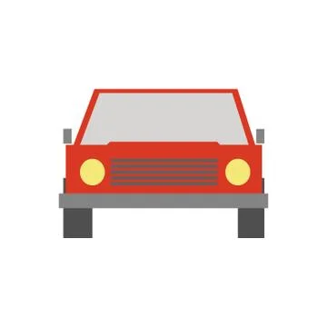 Simple Red Car Front Stock Illustration