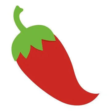 Simple Red Chili Pepper Illustration Graphic Stock Illustration
