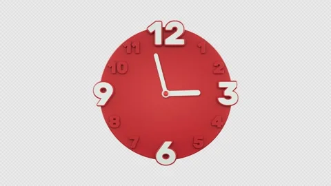 Simple Red Clock Stock Footage 251142039