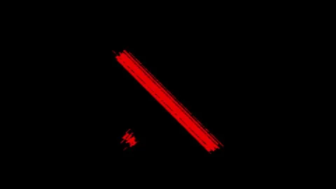 Simple red cross animation on black background. Brush creating cross Stock Footage 280013673