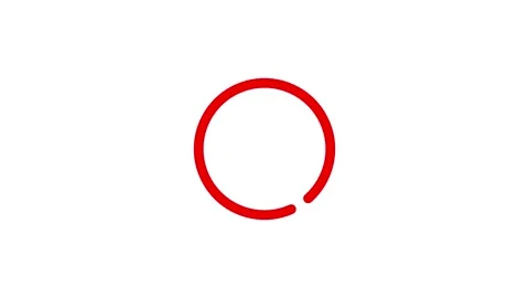 Simple red curved line animating in circle motion on clean white background.. Stock Footage 341228660