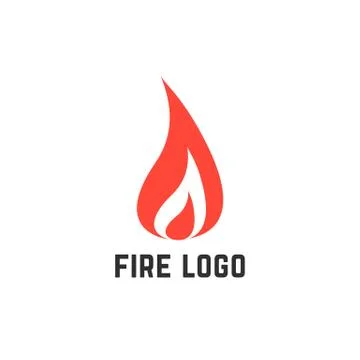 Simple red fire logo Stock Illustration