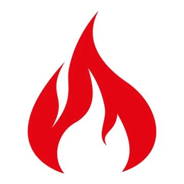 Simple red flame or fire icon illustration Stock Illustration