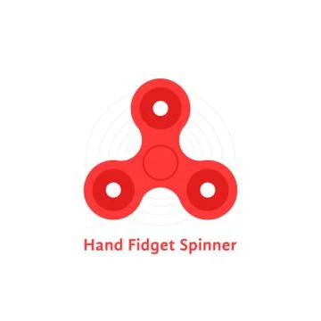 Simple red hand fidget spinner logo Stock Illustration