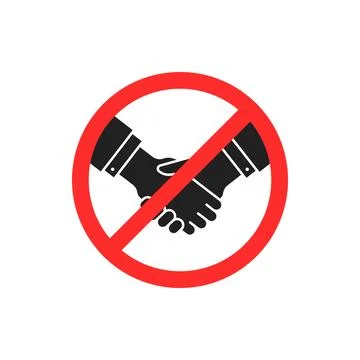 Simple red handshake ban with black hand Stock Illustration