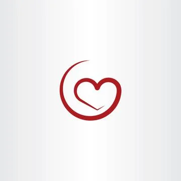 Simple red heart illustration vector symbol Stock Illustration