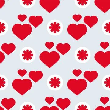 Simple red heart sharp vector seamless pattern background color card beautiful 스톡 일러스트
