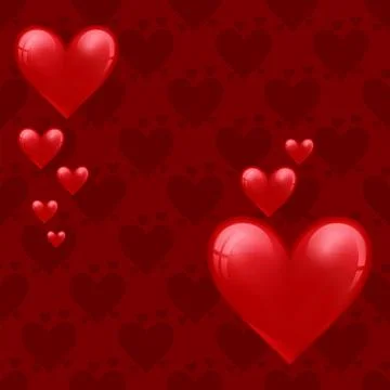 Simple red heart sharp vector seamless pattern background pink color card Illustrazione stock