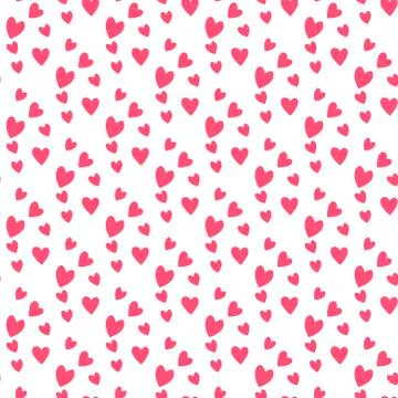 Simple red heart sharp vector seamless pattern background pink color card 스톡 일러스트