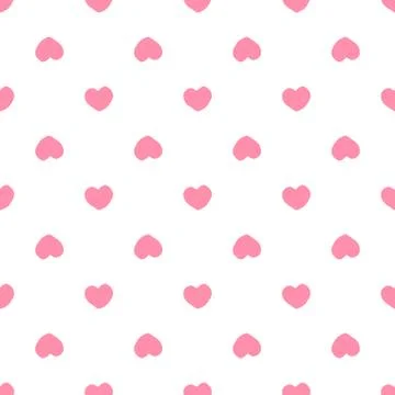 Simple red hearts seamless pattern. Valentines Day backdrop Stock Illustration