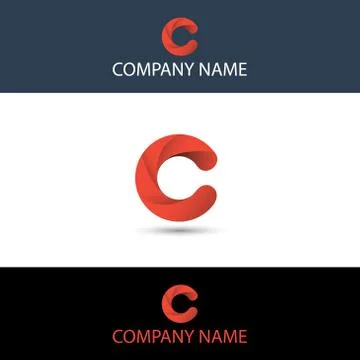Simple Red Letter C Logo Stock Illustration