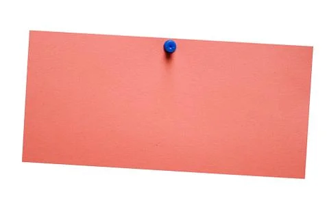 Simple Red Note with Clipping Path Isolated on a White Background 스톡 사진