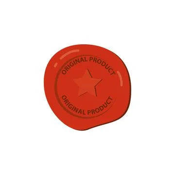 Simple red old wax seal vector illustration, wax stamp Illustrazione stock